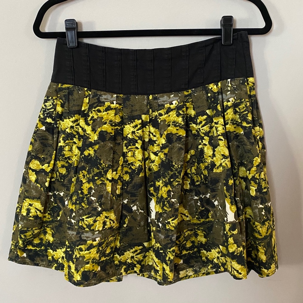 Floral Skater Skirt with Black Waist Band